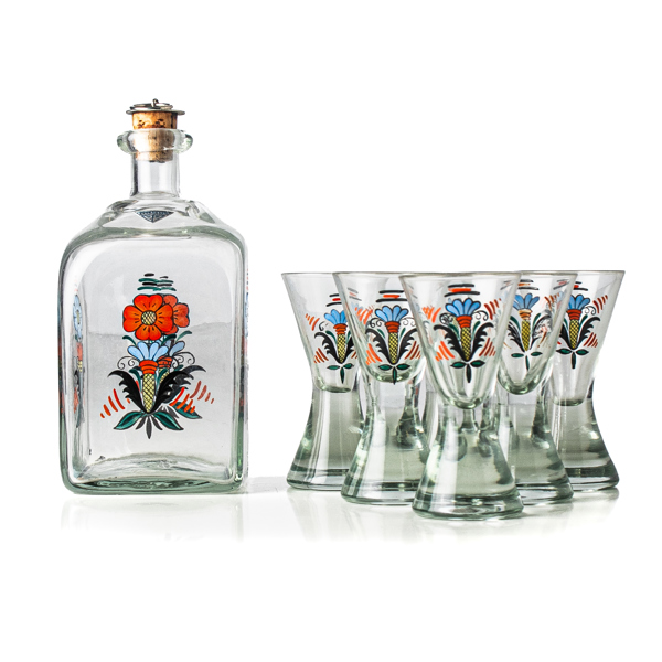 BRÄNNVINSFLASKA & GLAS