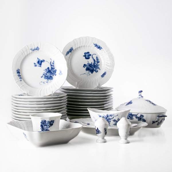 MATSERVIS BLÅ BLOMSTER