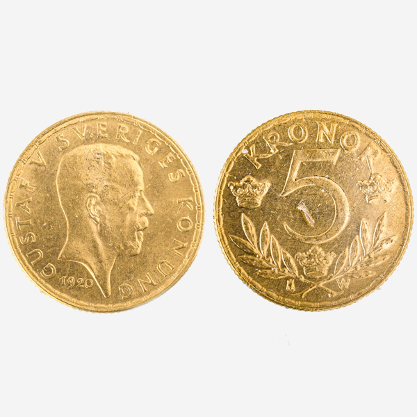 MYNT, 5 KR, GUSTAV V